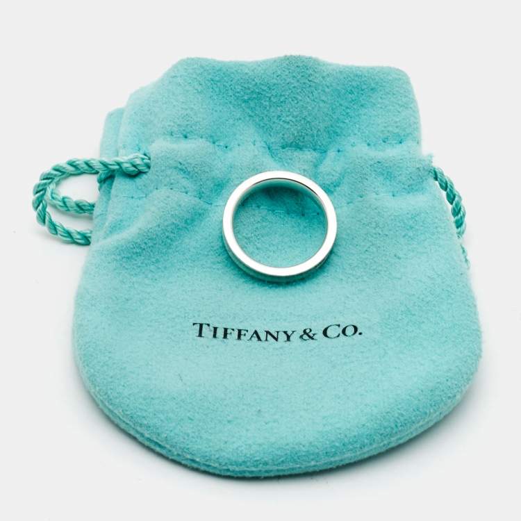 Pre Owned Tiffany & Co. Tiffany 1837 Sterling Silver Band Ring Size 52