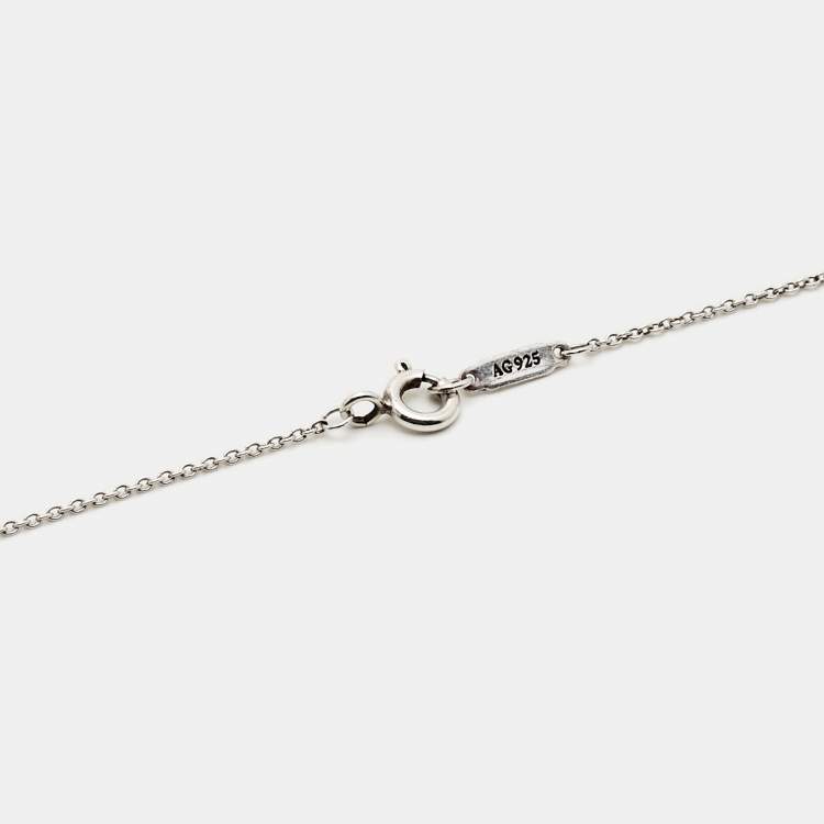 Pre Owned Tiffany & Co. Tiffany Key Diamond Sterling Silver Pendant Necklace