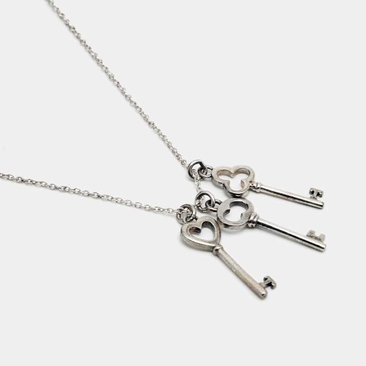Pre Owned Tiffany & Co. Tiffany Keys Sterling Silver 3 Pendant Necklace