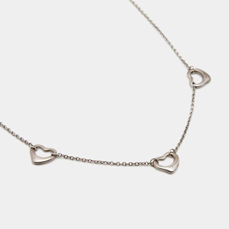 Pre Owned Tiffany & Co. Elsa Peretti Open Heart Sterling Silver Necklace