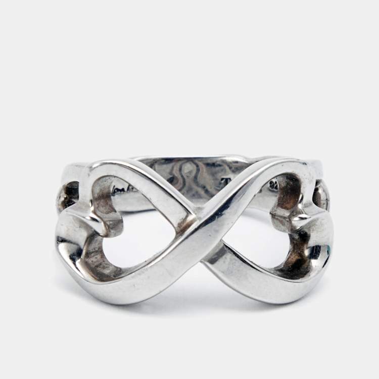 Pre Owned Tiffany & Co.Paloma Picasso Heart Sterling Silver Ring Size 51