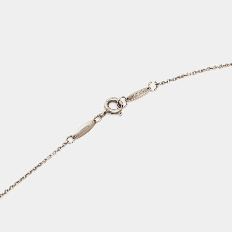 Pre Owned Tiffany & Co. Elsa Peretti Sterling Silver Bean Pendant Necklace