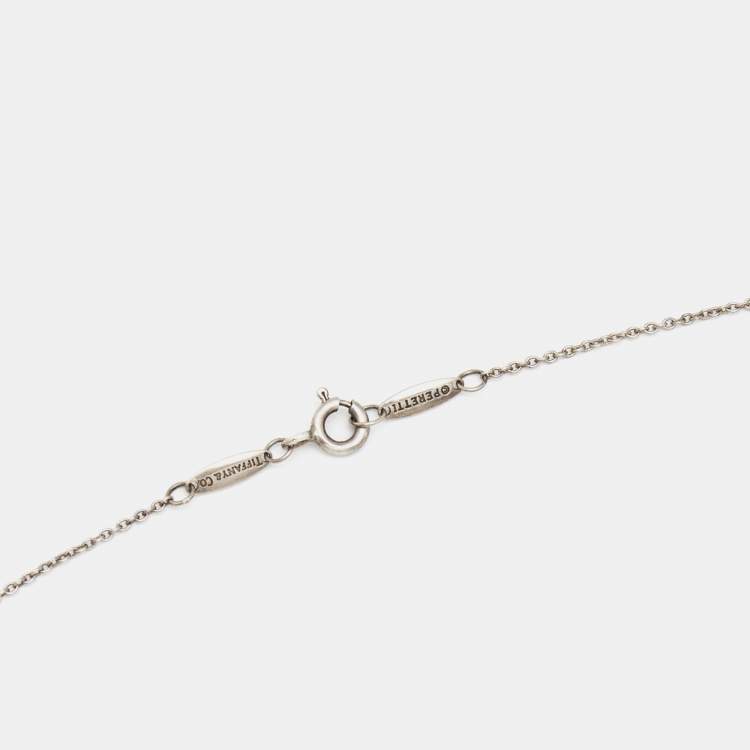 Pre Owned Tiffany & Co. Elsa Peretti Sterling Silver Bean Pendant Necklace