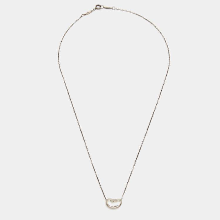 Pre Owned Tiffany & Co. Elsa Peretti Sterling Silver Bean Pendant Necklace