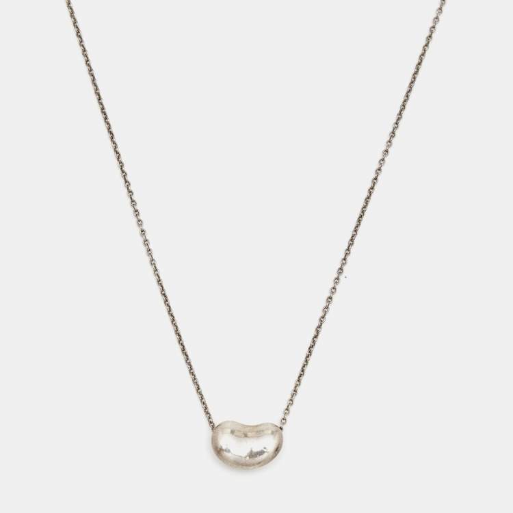 Pre Owned Tiffany & Co. Elsa Peretti Sterling Silver Bean Pendant Necklace