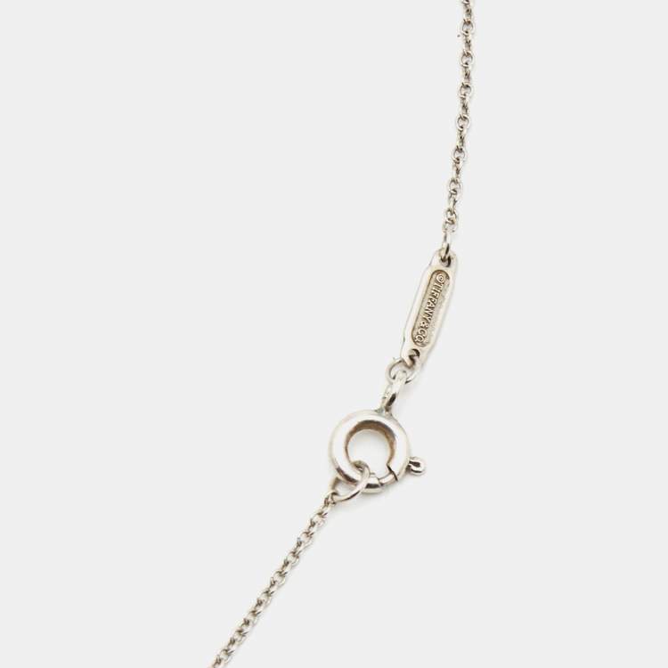 Pre Owned Tiffany & Co. Return To Tiffany Sterling Silver Enamel Heart Tag Pendant Necklace