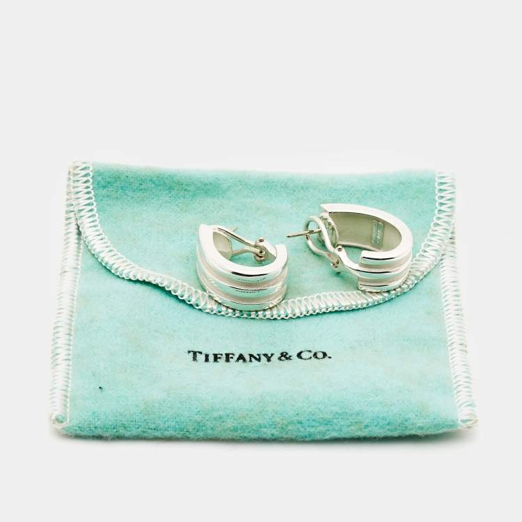 Pre Owned Tiffany & Co. Atlas Groove Sterling Silver Earrings