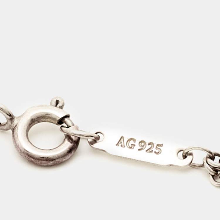 Pre Owned Tiffany & Co. Return To Tiffany Love Heart Tag Key Sterling Silver Bracelet