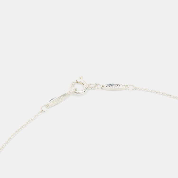 Pre Owned Tiffany & Co. Elsa Peretti Open Heart Sterling Silver Pendant Necklace