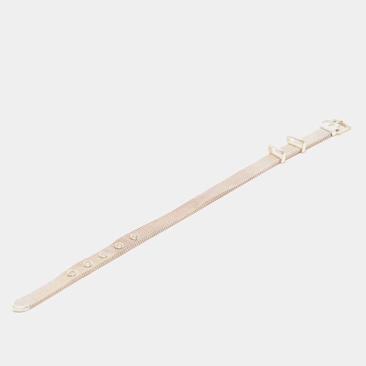 Pre Owned Tiffany & Co. Somerset Sterling Silver Narrow Buckle Wrap Bracelet