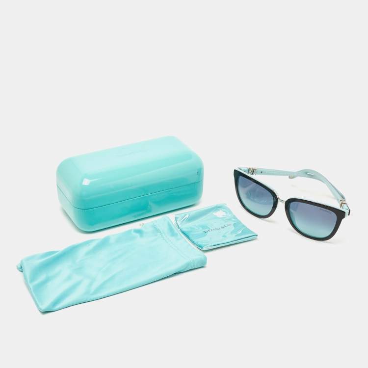 Pre Owned Tiffany & Co. Black/Blue TF1123 Gradient Sunglasses
