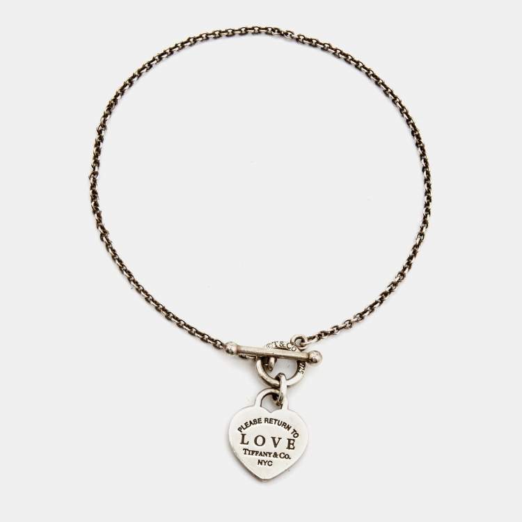 Pre Owned Tiffany & Co. Return To Tiffany Enamel Sterling Silver Bracelet