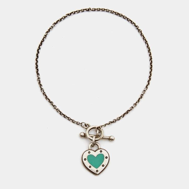 Pre Owned Tiffany & Co. Return To Tiffany Enamel Sterling Silver Bracelet
