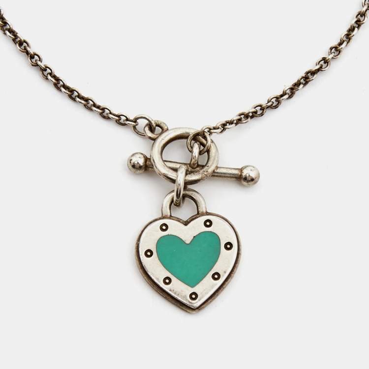 Pre Owned Tiffany & Co. Return To Tiffany Enamel Sterling Silver Bracelet