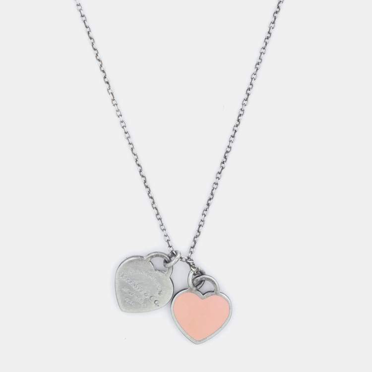 New Tiffany Pink Heart Necklace | Pink heart necklace, Pink heart, Heart  necklace