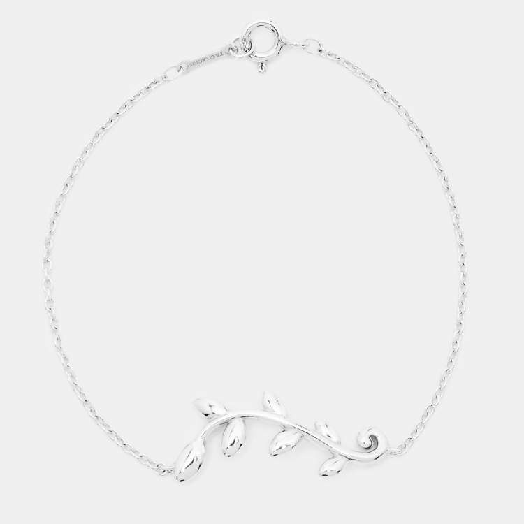 Pre Owned Tiffany & Co. Paloma Picasso Olive Leaf Sterling Silver Bracelet