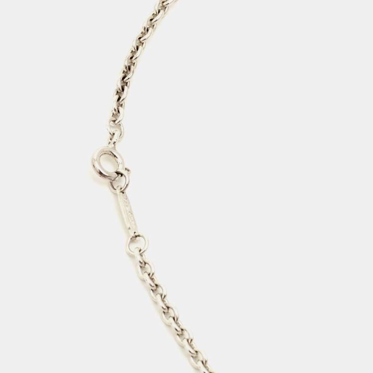 Pre Owned Tiffany & Co. Knot Key Pendant Enamel Sterling Silver Necklace