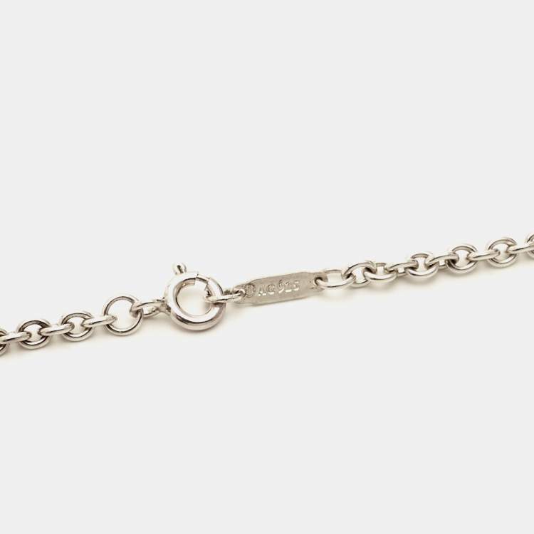 Pre Owned Tiffany & Co. Knot Key Pendant Enamel Sterling Silver Necklace