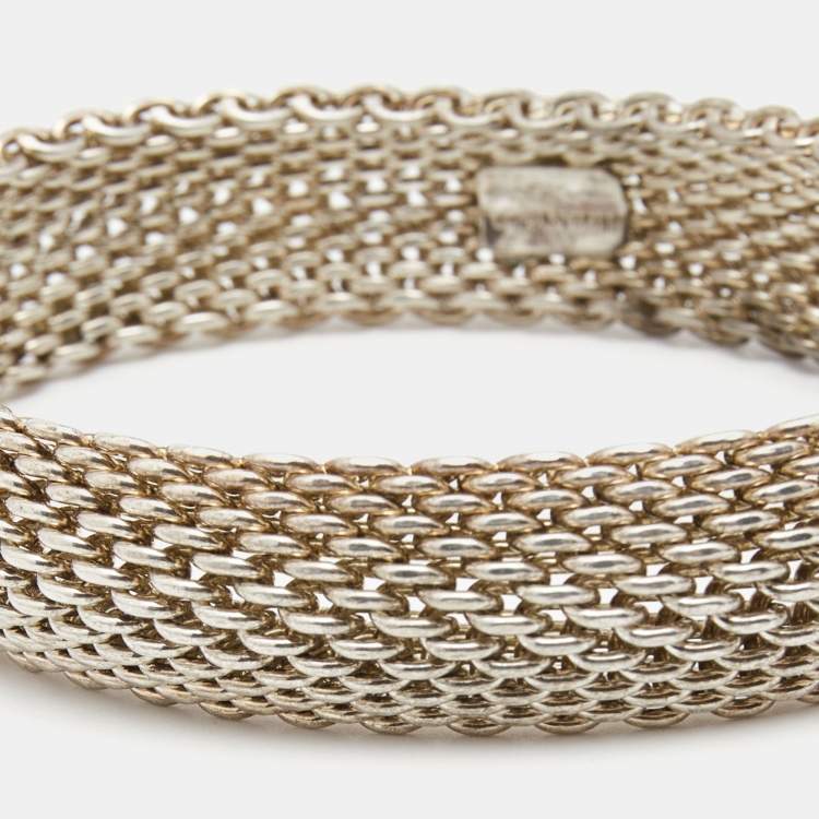 Pre Owned Tiffany & Co. Somerset Mesh Sterling Silver Bracelet