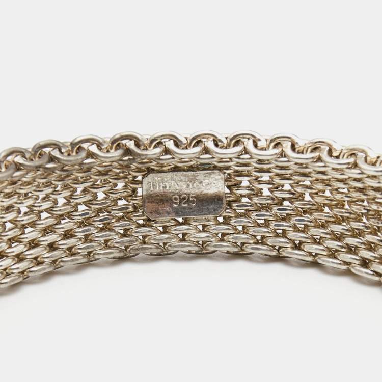 Pre Owned Tiffany & Co. Somerset Mesh Sterling Silver Bracelet