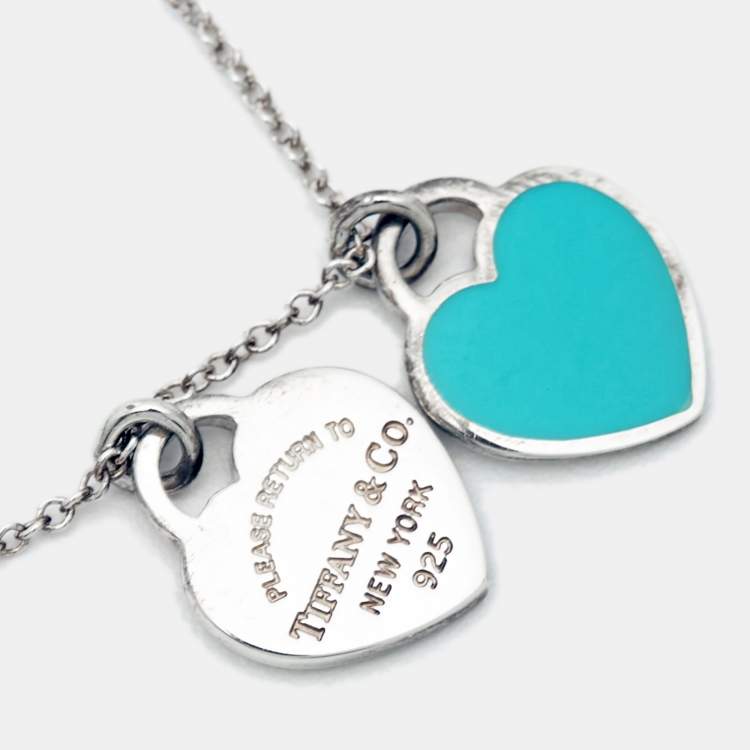 Pre Owned Tiffany & Co. Return To Tiffany Enamel Heart Tag Sterling Silver Necklace