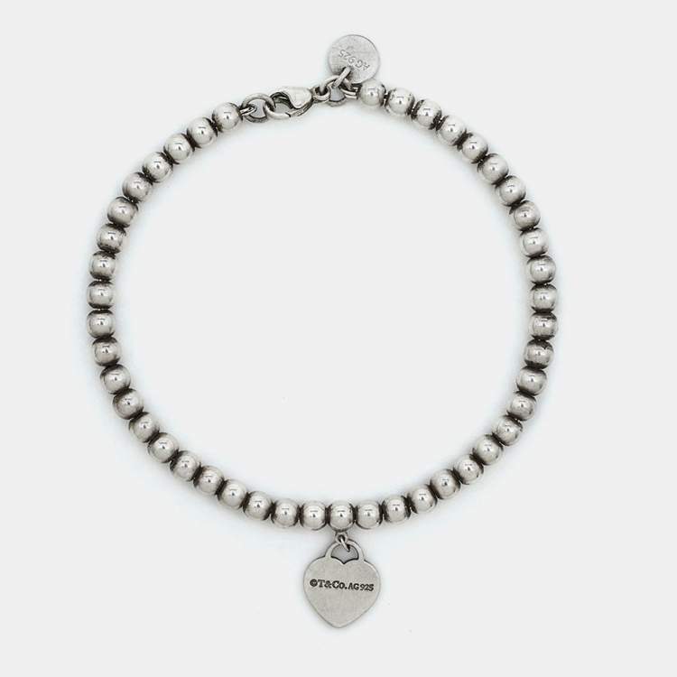 Pre Owned Tiffany & Co. Return to Tiffany Sterling Silver Beads Bracelet