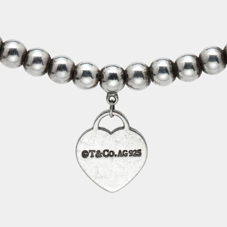 Pre Owned Tiffany & Co. Return to Tiffany Sterling Silver Beads Bracelet
