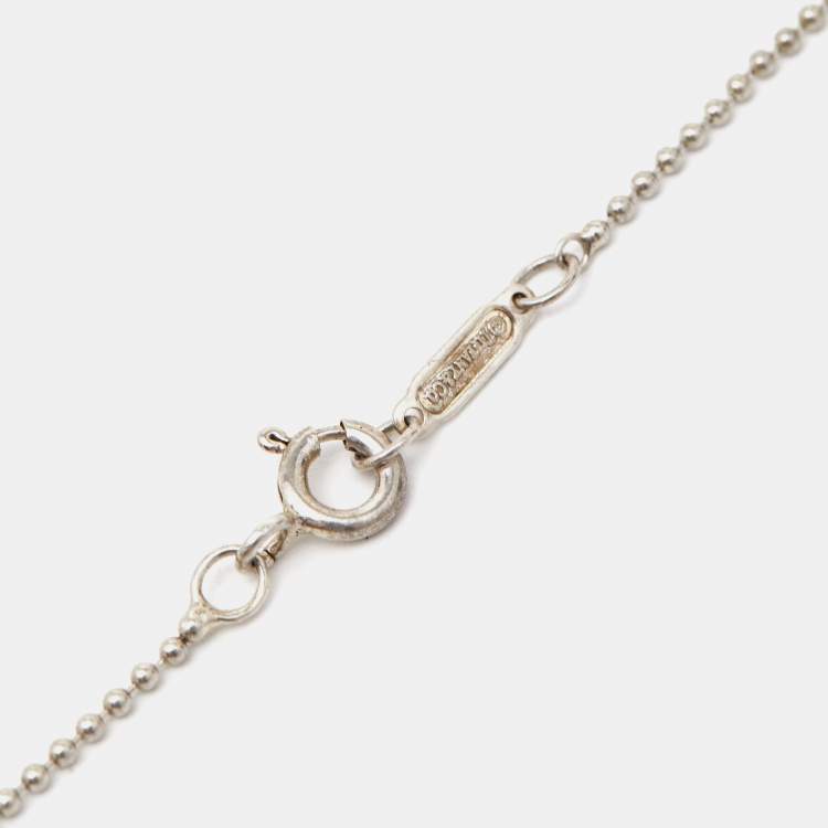 Pre Owned Tiffany & Co. Crown Key Sterling Silver Pendant Necklace