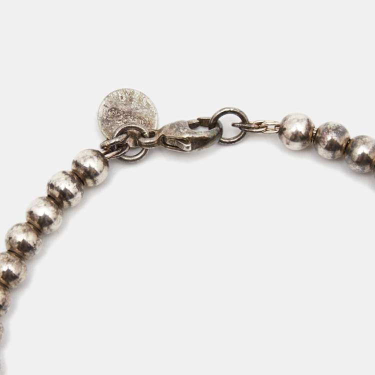 Pre Owned Tiffany & Co. Return to Tiffany Enamel Sterling Silver Beads Bracelet  