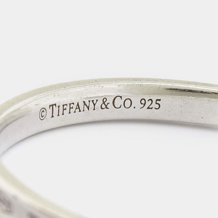 Pre Owned Tiffany & Co. Tiffany 1837 Sterling Silver Narrow Open Cuff Bracelet