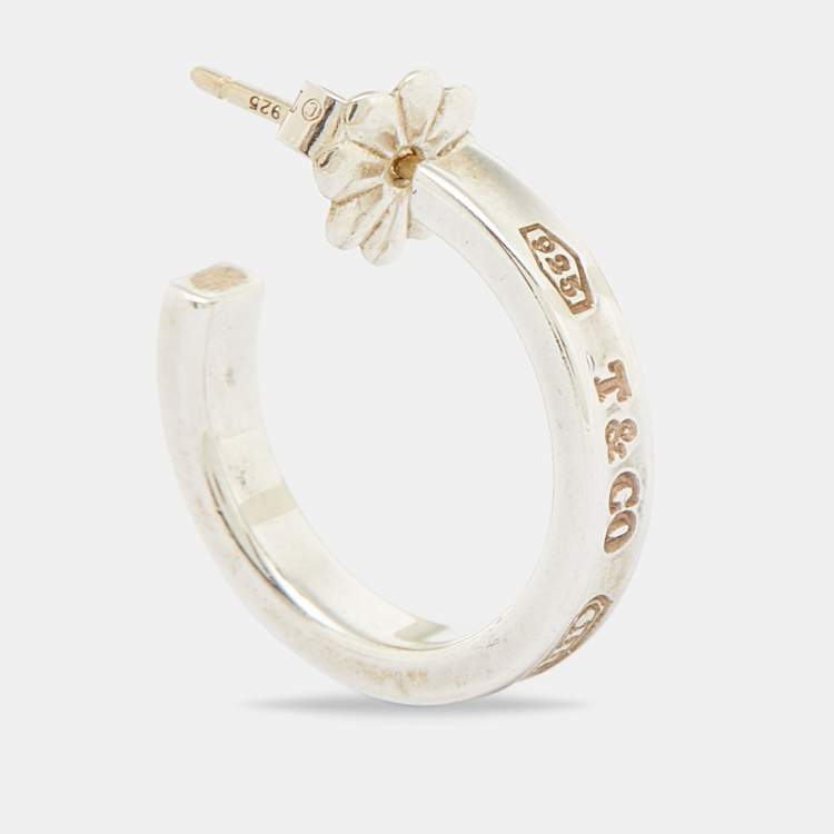 Pre Owned Tiffany & Co. Tiffany 1837 Silver Hoop Earrings