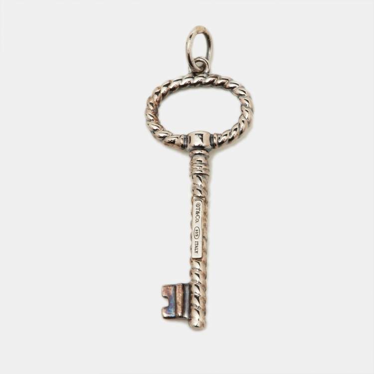 Pre Owned Tiffany & Co. T& Co. Twisted Rope Silver Key Pendant