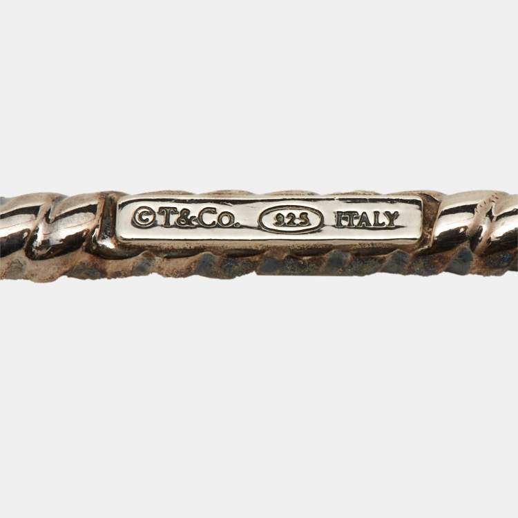 Pre Owned Tiffany & Co. T& Co. Twisted Rope Silver Key Pendant