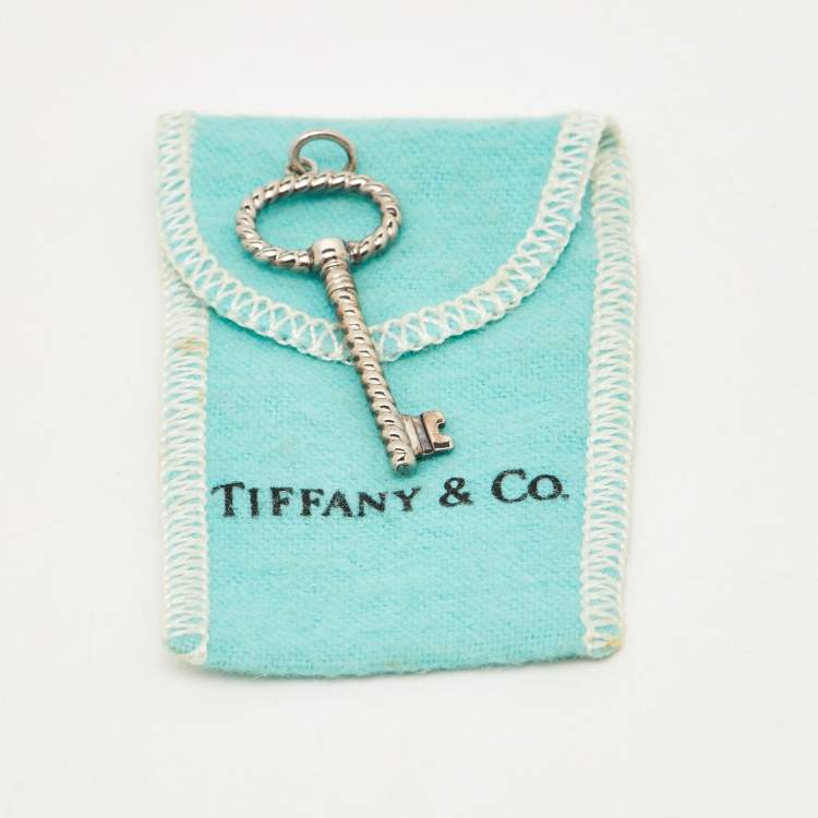 Pre Owned Tiffany & Co. T& Co. Twisted Rope Silver Key Pendant