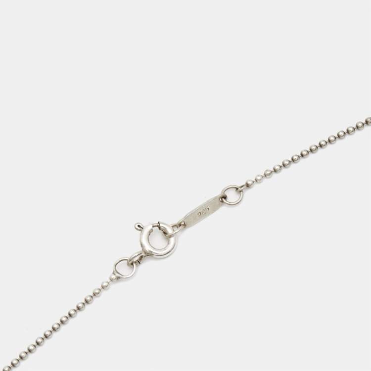 Pre Owned Tiffany & Co. Crown Key Sterling Silver Pendant Necklace