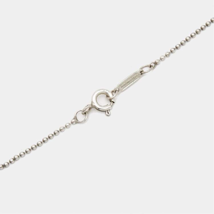 Pre Owned Tiffany & Co. Crown Key Sterling Silver Pendant Necklace