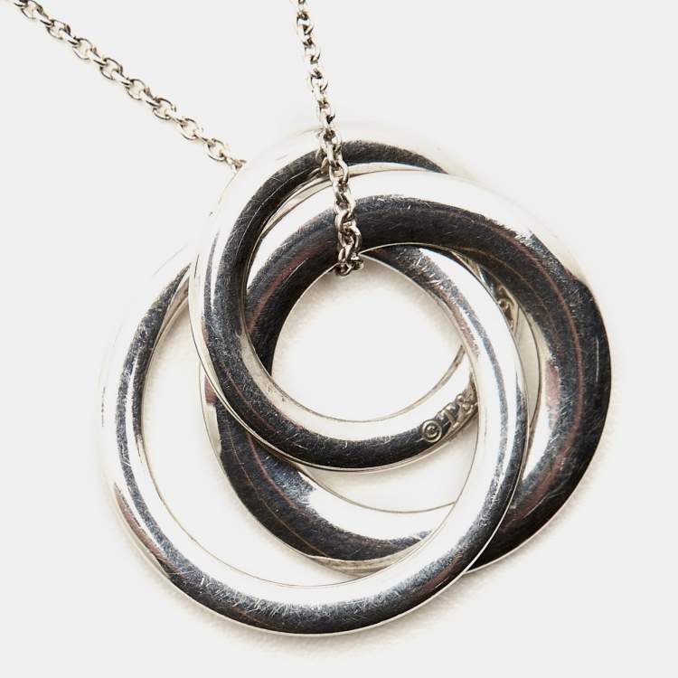 Pre Owned Tiffany & Co. 1837 Interlocking Circles Sterling Silver Necklace