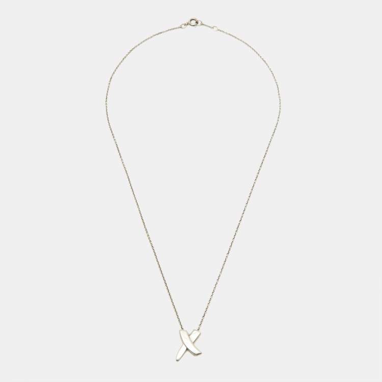 Pre Owned Tiffany & Co. Paloma's Grafitti X Sterling Silver Pendant Necklace