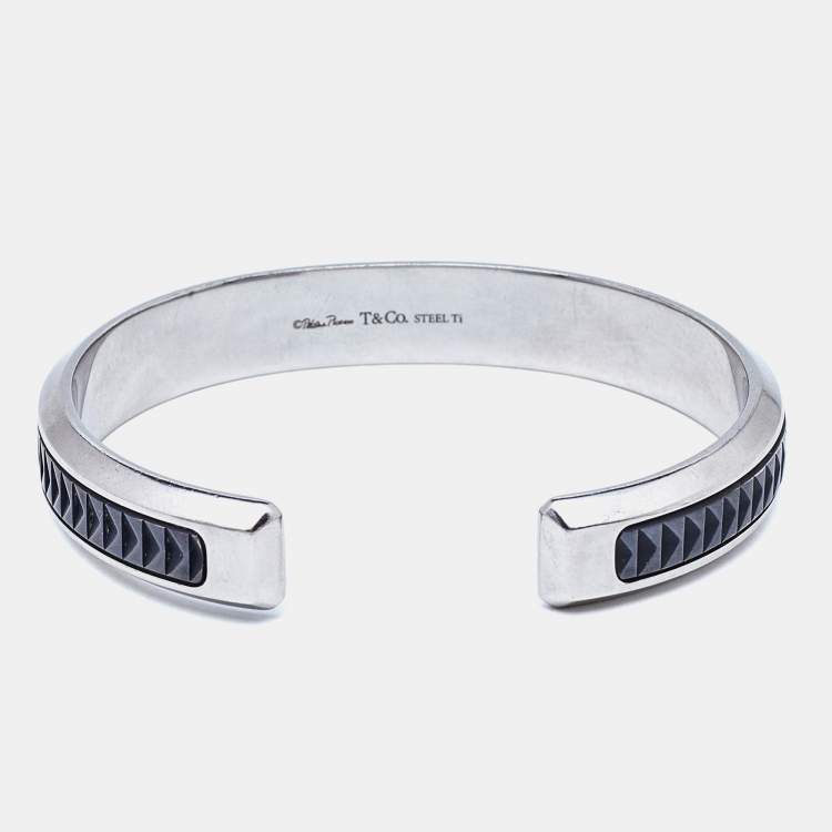 Pre Owned Tiffany & Co. Paloma Picasso Caliper Steel Titanium Cuff Bracelet