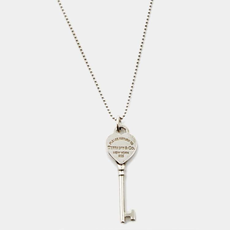 Pre Owned Tiffany & Co. Return To Tiffany Key Sterling Silver Pendant Necklace