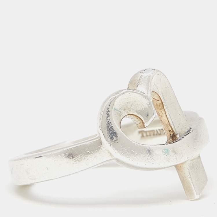 Pre Owned Tiffany & Co. Paloma Picasso Loving Heart Silver Ring Size 53