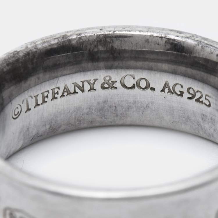 Pre Owned Tiffany & Co. 1837 Sterling Silver Band Ring Size 51