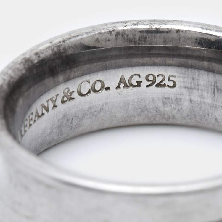 Pre Owned Tiffany & Co. 1837 Sterling Silver Band Ring Size 51