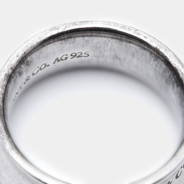Pre Owned Tiffany & Co. 1837 Sterling Silver Band Ring Size 51