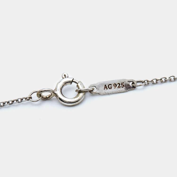 Pre Owned Tiffany & Co. Return To Tiffany Blue Enamel Double Heart Tag Pendant Necklace