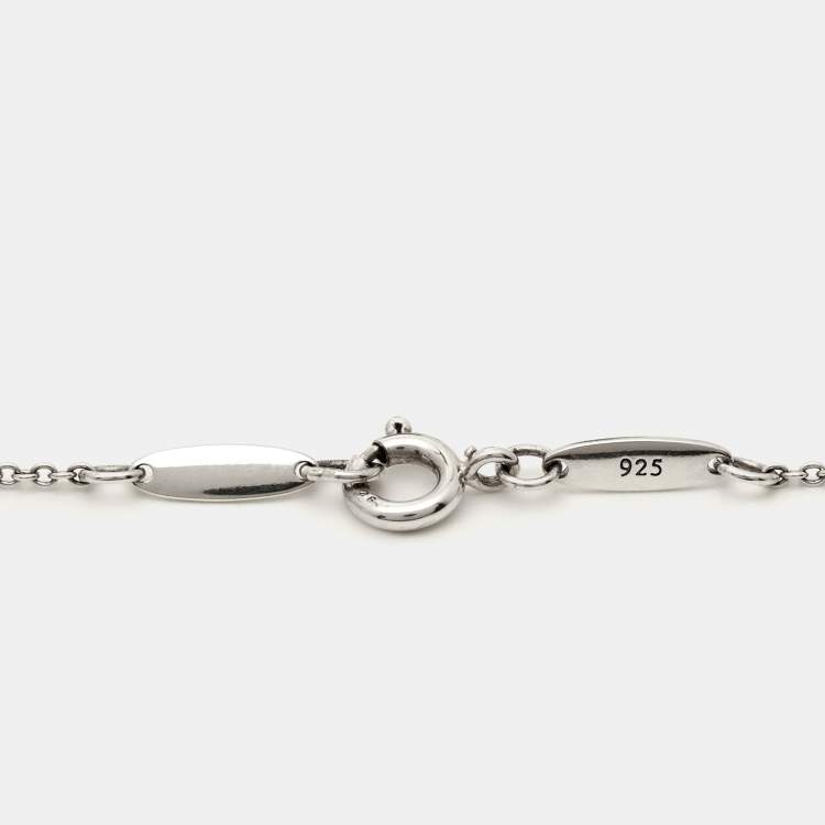 Pre Owned Tiffany & Co. Elsa Peretti Drop Motif Sterling Silver Pendant Necklace