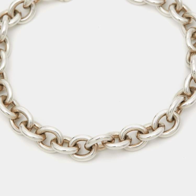 Pre Owned Tiffany & Co. Round Link Sterling Silver Bracelet