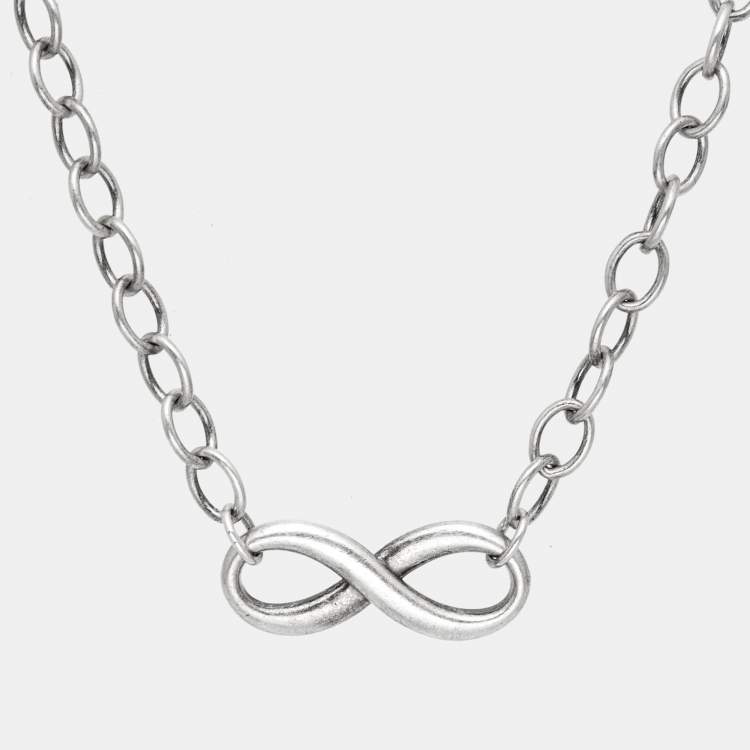 Pre Owned Tiffany & Co. Infinity Sterling Silver Bracelet 