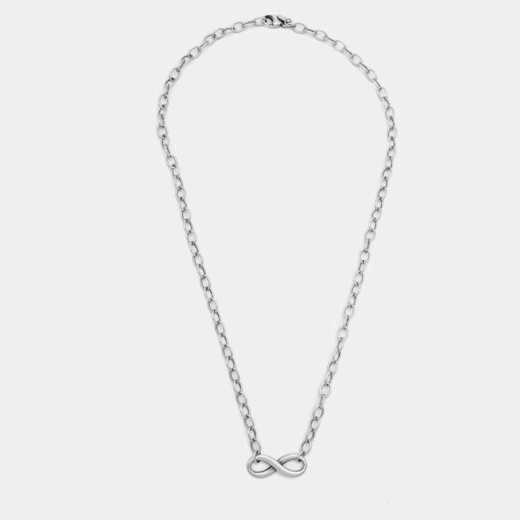 Pre Owned Tiffany & Co. Sterling Silver Infinity Pendant Necklace