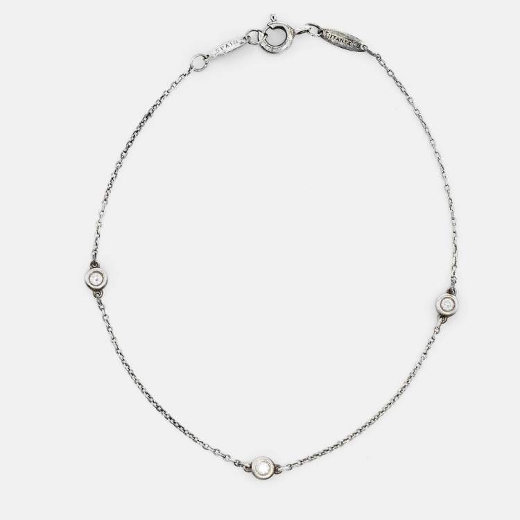 Pre Owned Tiffany & Co. Diamonds by the Yard Silver 925 Station Bracelet